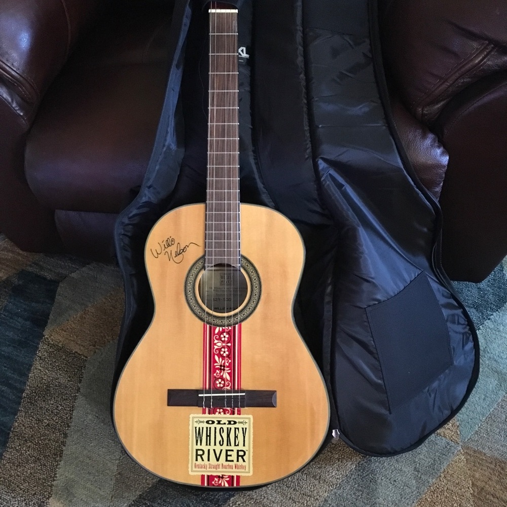 COLLECTIBLE Signed by Willie Whiskey River Guitar. - Picture 3 of 7